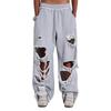 JADE Trendy Casual Pants Street Hip Hop Ripped Design Wide-leg Sweatpants Trousers