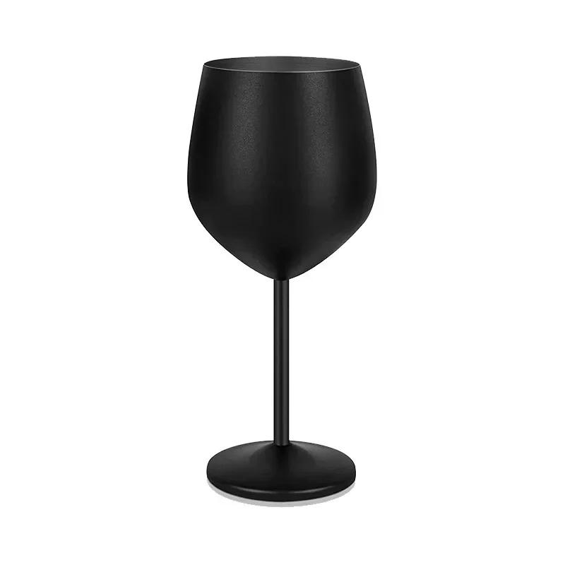 Sklenice na víno z nerezové oceli 18oz velkokapacitní poháry na víno Nerozbitné sklenice na víno z růžového zlata KTV Bar Party Cocktail Glass