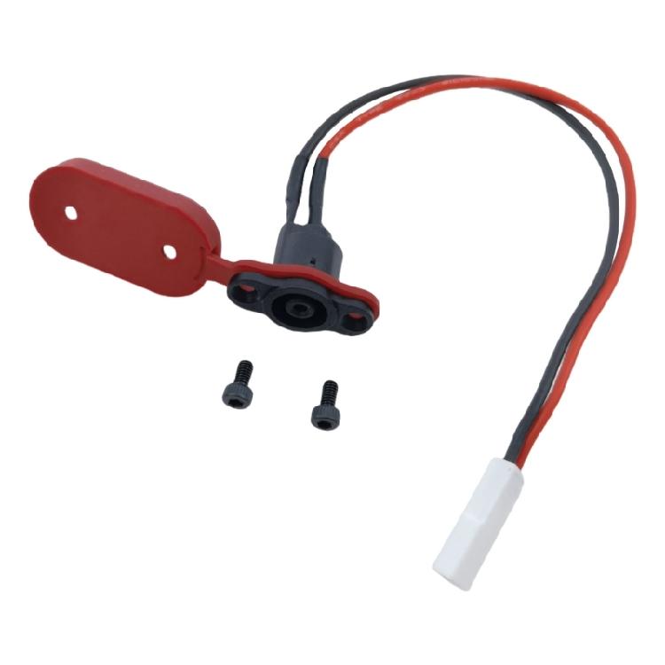 Scooter Charging Port with Dust Cover Silicone Sleeve Charging Port Wire Electric Scooter Charging Port Cable Enduring 1