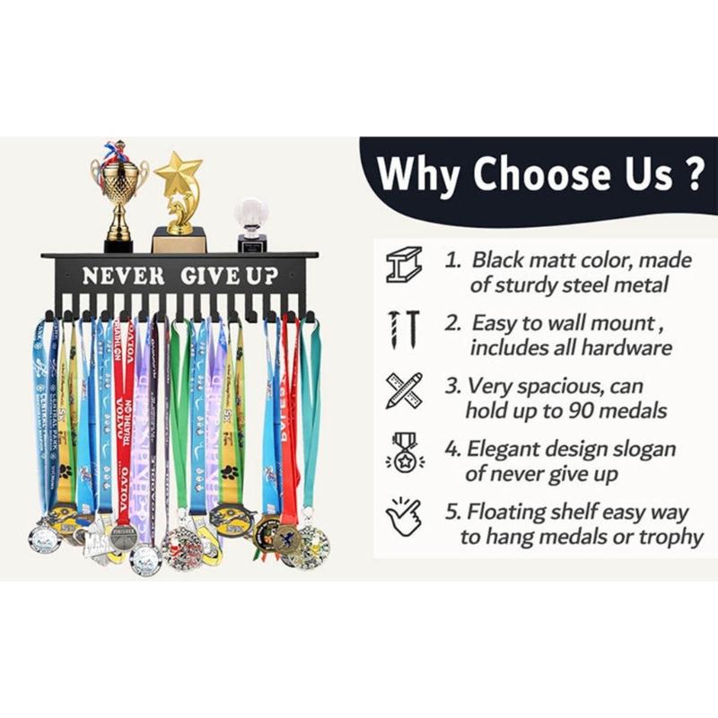 Sports Medal Display Rack Medal Holder Trophies Rack Medal Hanger Medal Display Shelf Alloy Material for Medal Trophies