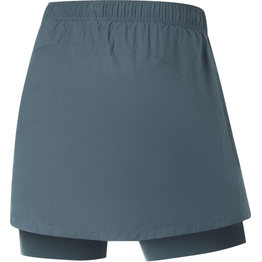 Li Ning Running Series Solid Color Mid Waist Elastic Two In One Sports Shorts Women Shorts Luo-Dai-Qing AKSU512-2