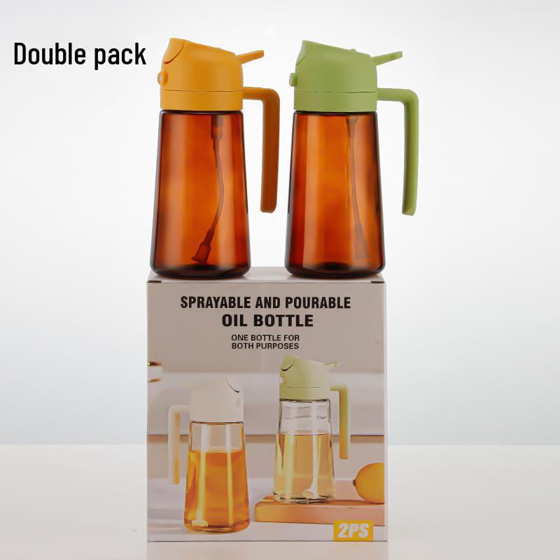 Dual-Use Automatic Oil Dispenser: Leak-Proof Glass Bottle for Spraying and Pouring, Large Capacity