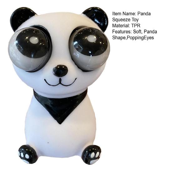 Yousheng Panda Squishes Toy Popping Rotatable Eyes Funny Soft TPR Stress Relief Trick Prop Lovely Animal Fidget Squeeze Toy Kids Gift