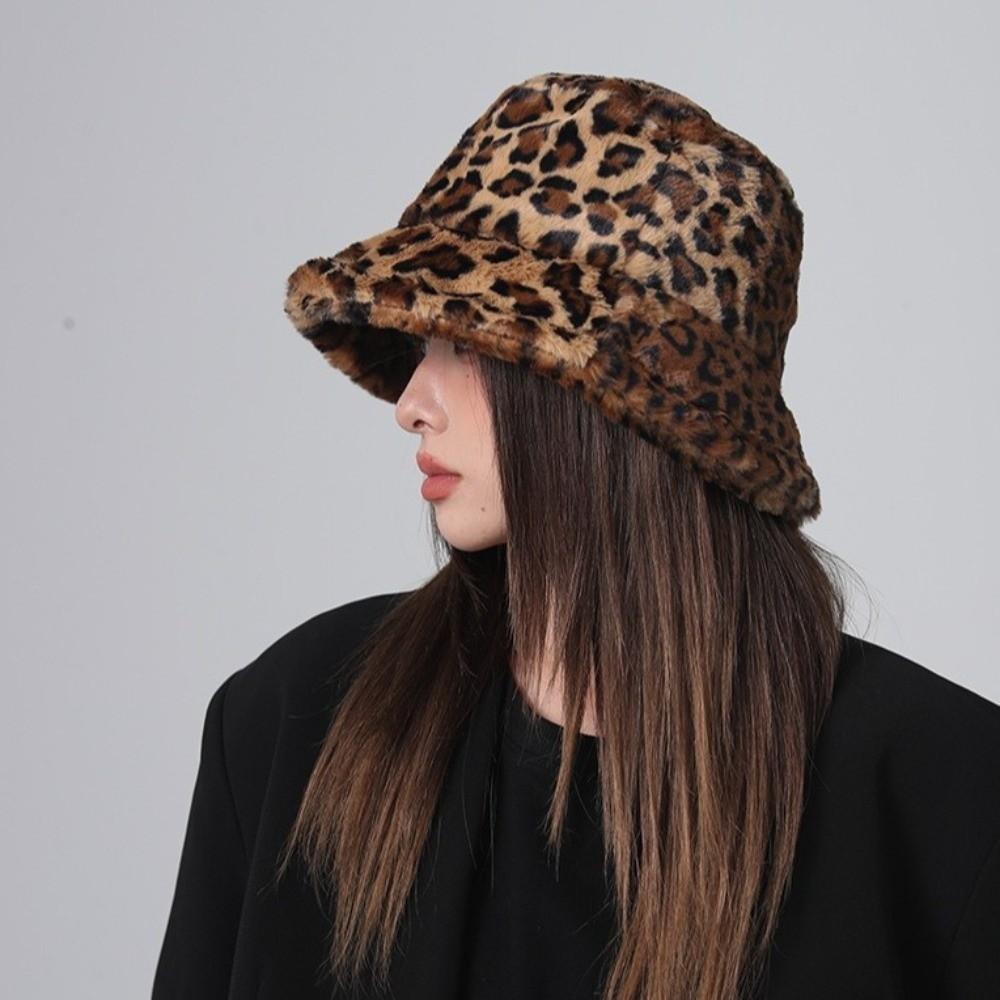 Thicken Women Plush Bucket Hat Korean Style Fluffy Fisherman Caps Winter Warm Hat  Outdoor