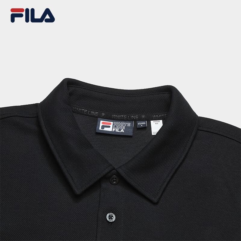 FILA Men's Color Block Knitted Long Sleeve Polo Shirt