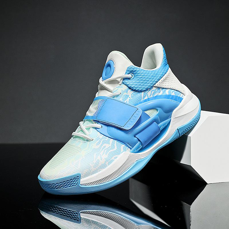 Autumn new basketball shoes men's low-top mesh Velcro friction ring sneakers casual primary and secondary school sports shoes