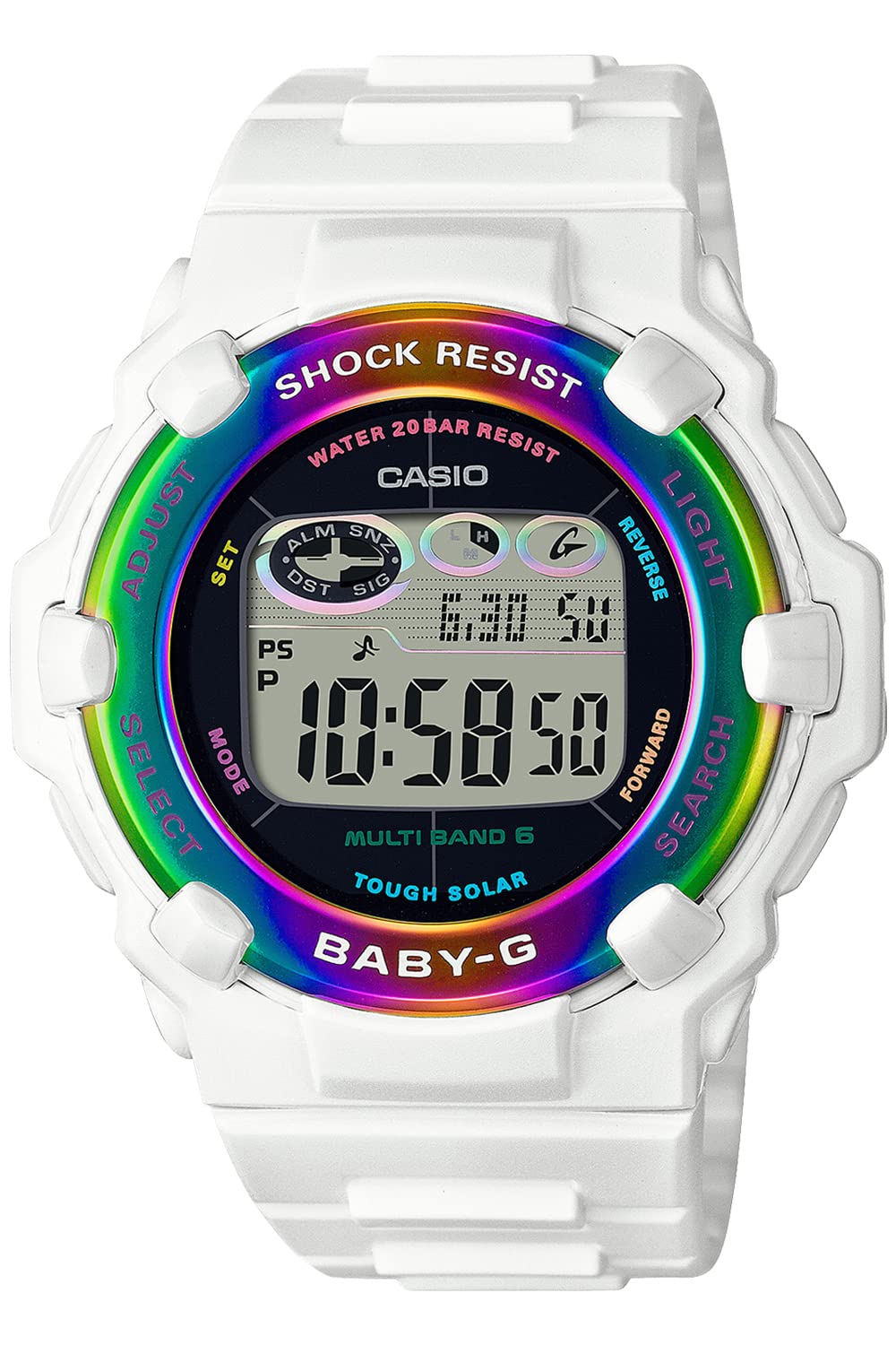 

[Casio] Часы Babygie [] Радио Солнечная Любовь Море и Земля Глаз Поиск Япония Коллаборация Модель BGR-3000UK-7JR Женские Белые