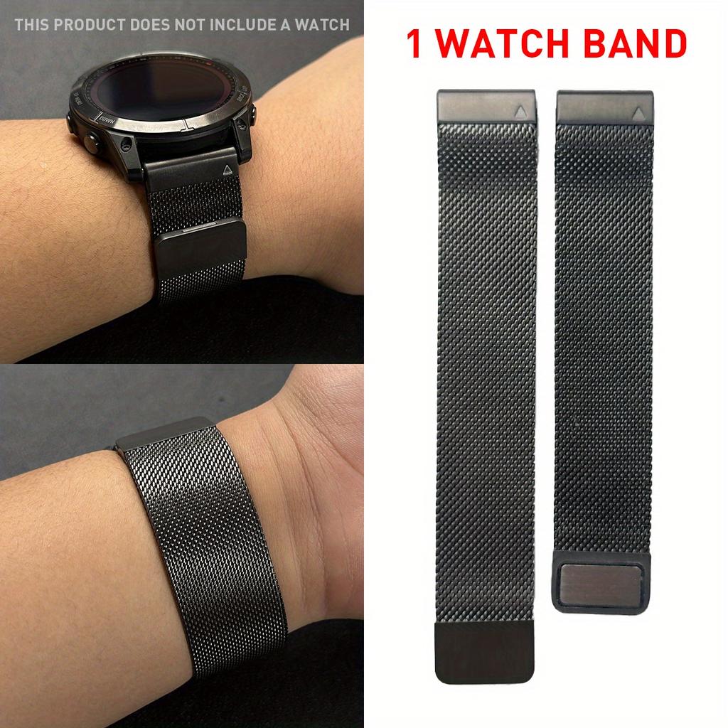 Durable Stainless Steel Magnetic Mesh Band for Garmin Fenix 8/7/6/5/935 22/26mm Quick Release Breathable Buckle Closure