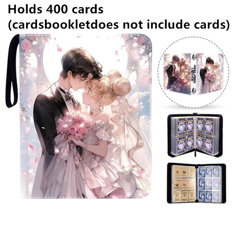 400pcs/900pcs Sailor Moon Card Album Book Folder 4/9 Card Slots Collections Zipper Double Pocket Zipper Card Binder Holder