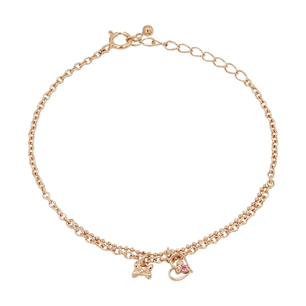 Minnie Silver Bracelet with Pink Gold Coating and Cubic Zirconia [Disney] (VBLDSW0005)