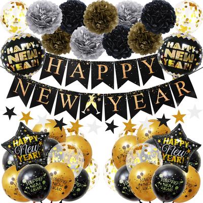 2026 New Year'S Balloon Set New Year'S Letter Flag New Year'S Day Party Decoration Letter Balloon