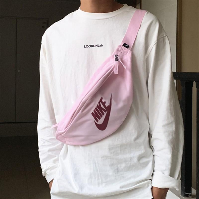 Nike Sportswear Heritage Logo Zip Closure Polyester Crossbody Chest Bag Unisex bags Berry-Pink BA5750-663