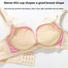 Ropa interior de encaje sexy para mujer, primavera y verano, fruncido, elevación de pecho pequeño, con soporte para prevenir la flacidez, para recibir un par de sujetadores de leche