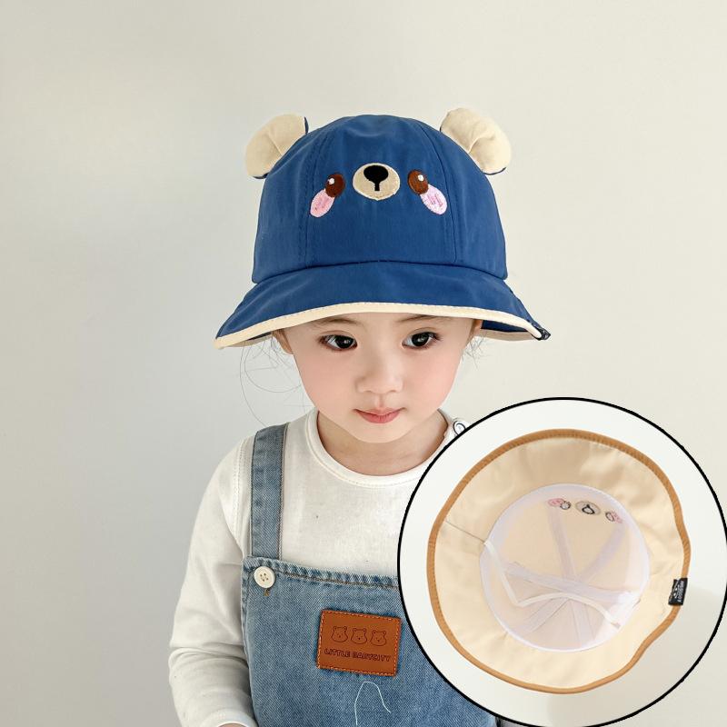 Baby Fisherman Hat Cute Cartoon Bear Sun Hat Spring and Summer New Children's Hat Korean Version