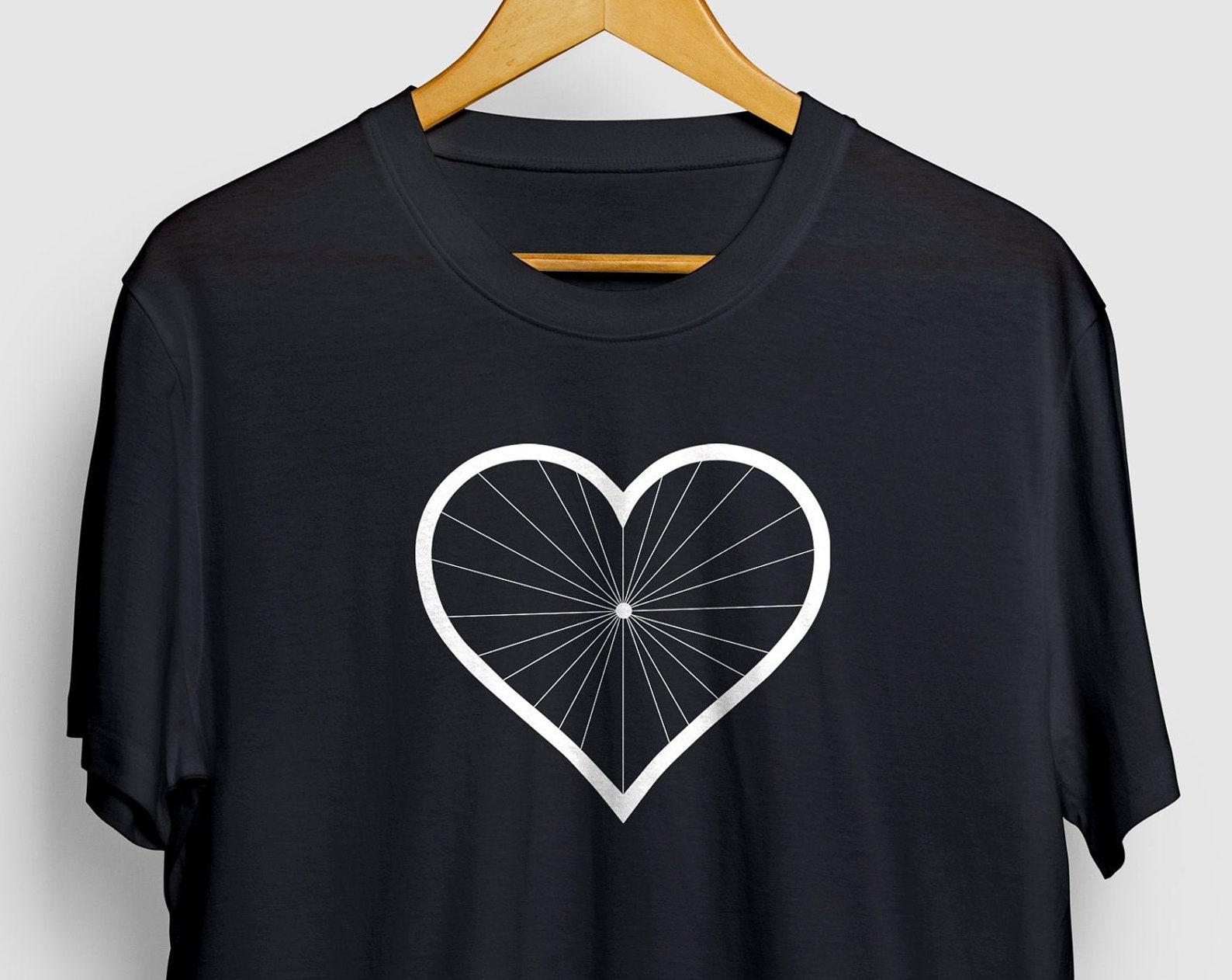 Funny Bicycle Heart Wheel shirt, Cycling shirt, Bicycle Gift, Bicycle Lover Shirt, Cycling gift, Funny Biker Gift, Biking Gifts M