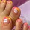 24pcs Designs False Toe Nail Glossy Short Square Fake Toenails Full Cover Glues On Fake Toe Nail Press On Toenails