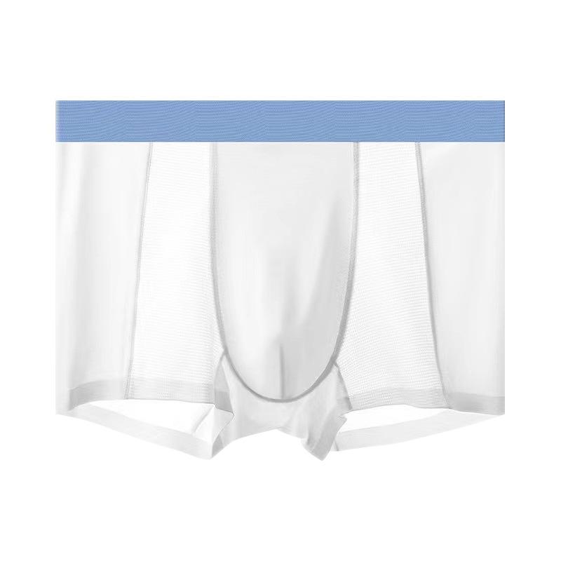 

Мужское нижнее белье из ледяного шелка, легкое и бесшовное, средней посадки, быстросохнущее, молодежные шорты с плоскими углами 4XL слоновая кость