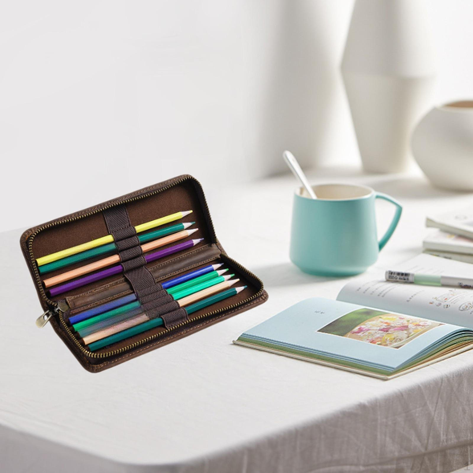 

Пенал для ручек, сумка из искусственной кожи, школьные принадлежности, гладкая молния, держатель для маркеров, органайзер для канцелярских принадлежностей