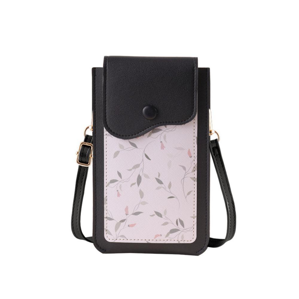 

Весенняя сумка кроссбоди для телефона с цветочным принтом Кошелек для мобильного телефона Чехол для мобильного телефона чёрный