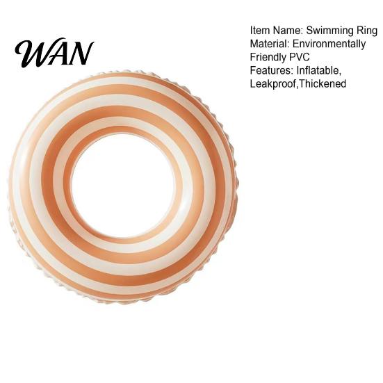 Women Swim Ring Vintage Striped Swimming PVC Thickened Inflatable Leakproof Men Adults Float Tube for Pool Beach Party