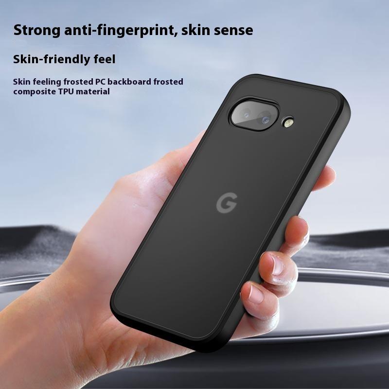 Für Google Pixel 9a Hülle Skin-Touch TPU+PC Mattes Handyhülle, Transparent Schwarz
