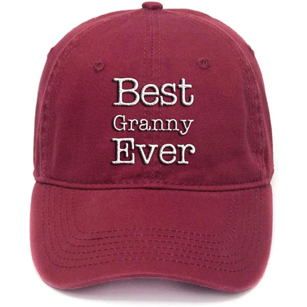 

Lyprerazy for Grandma Best Granny Ever Washed Cotton Adjustable Flock Printing Baseball Cap