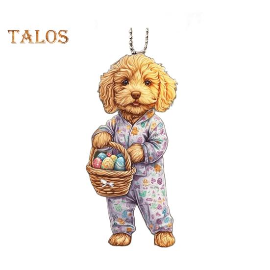 

Пасхальная собака подвесное украшение для автомобиля акриловая 2D плоская собака подвеска красочное животное щенок украшение пасхальные подарки