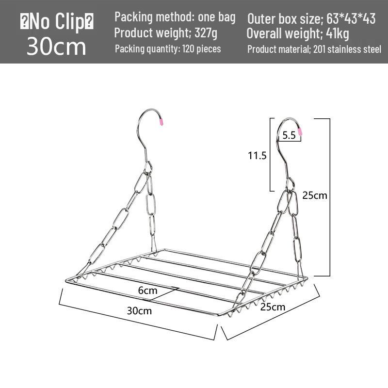 

Kaiwang Сушилка для носков из нержавеющей стали с 100 прищепками - Многоклипсовая вешалка для белья для использования на балконе