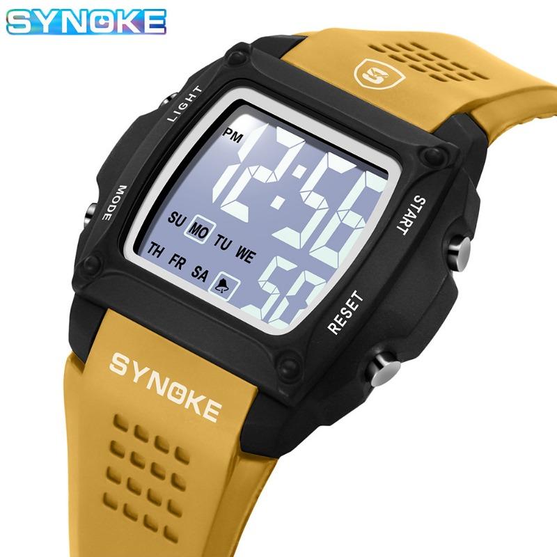 Top Brand New Small Square Retro Sports Electronic Watch Men's Multifunctional Waterproof Luminous Fashion Student Watch