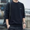 JEEP SPIRIT Men's Loose Fleece Crew Neck Sweatshirt