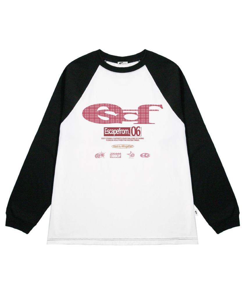 ESCAPEFROM Pink Check Escf Logo Collage Print Long Sleeve [3 Colors]