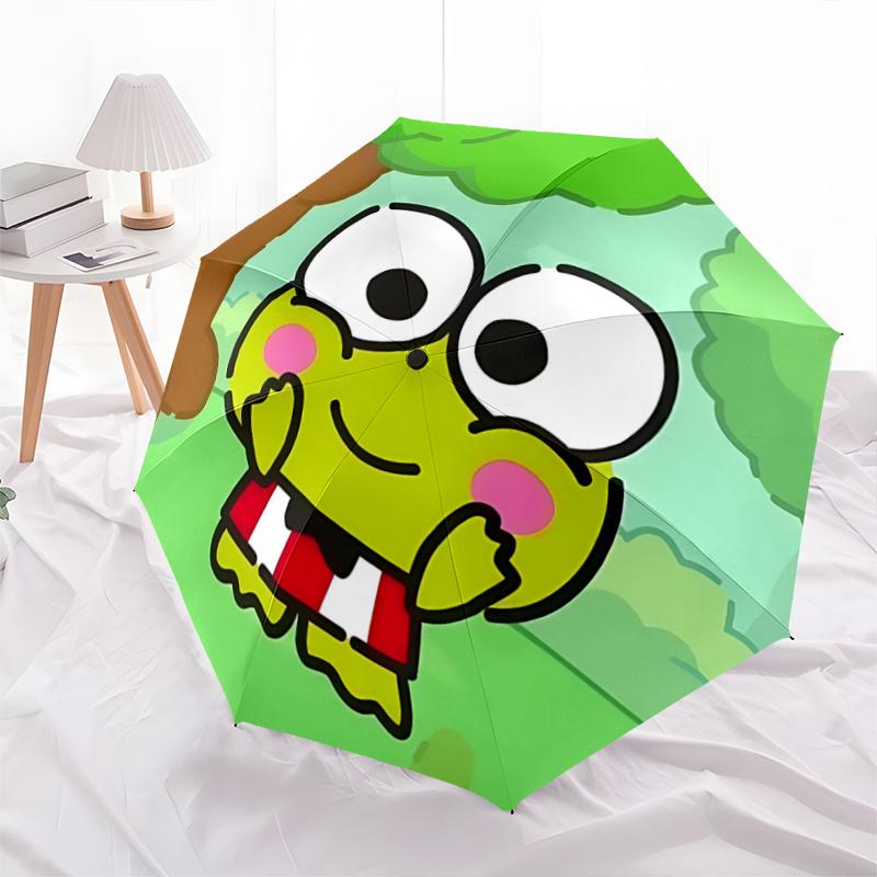 

1pc Keroro Frog Umbrella - Automatic Opening & Closing, Portable 3-Fold Design with 8-Bone Iron Frame, Outdoor Umbrella for Festivals, Travel, Daily U
