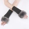 Diamond Shaped Short Gloves for Women Knitted Warm Half-finger Arm Sleeves