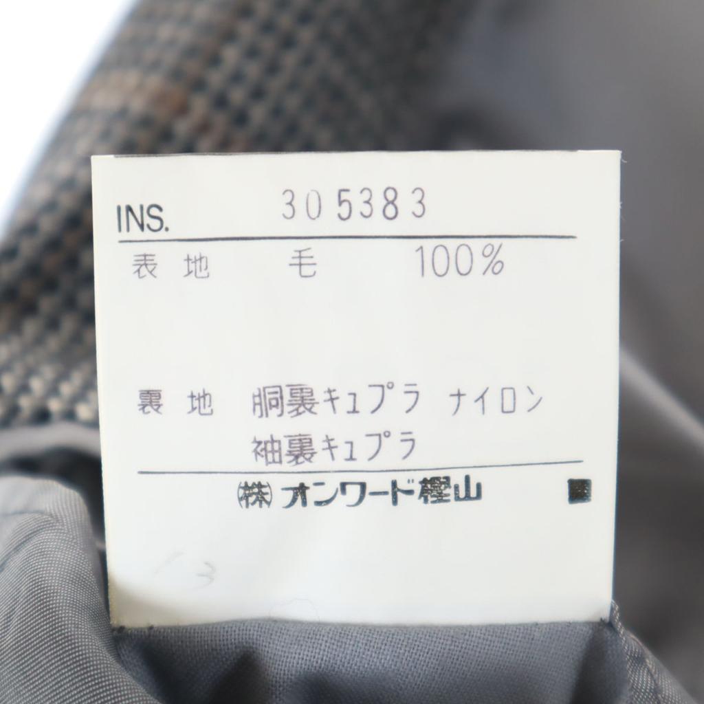 YVES SAINT LAURENT 90s Old Check Pattern tailored jacket 98/88/175 gray Men's Used