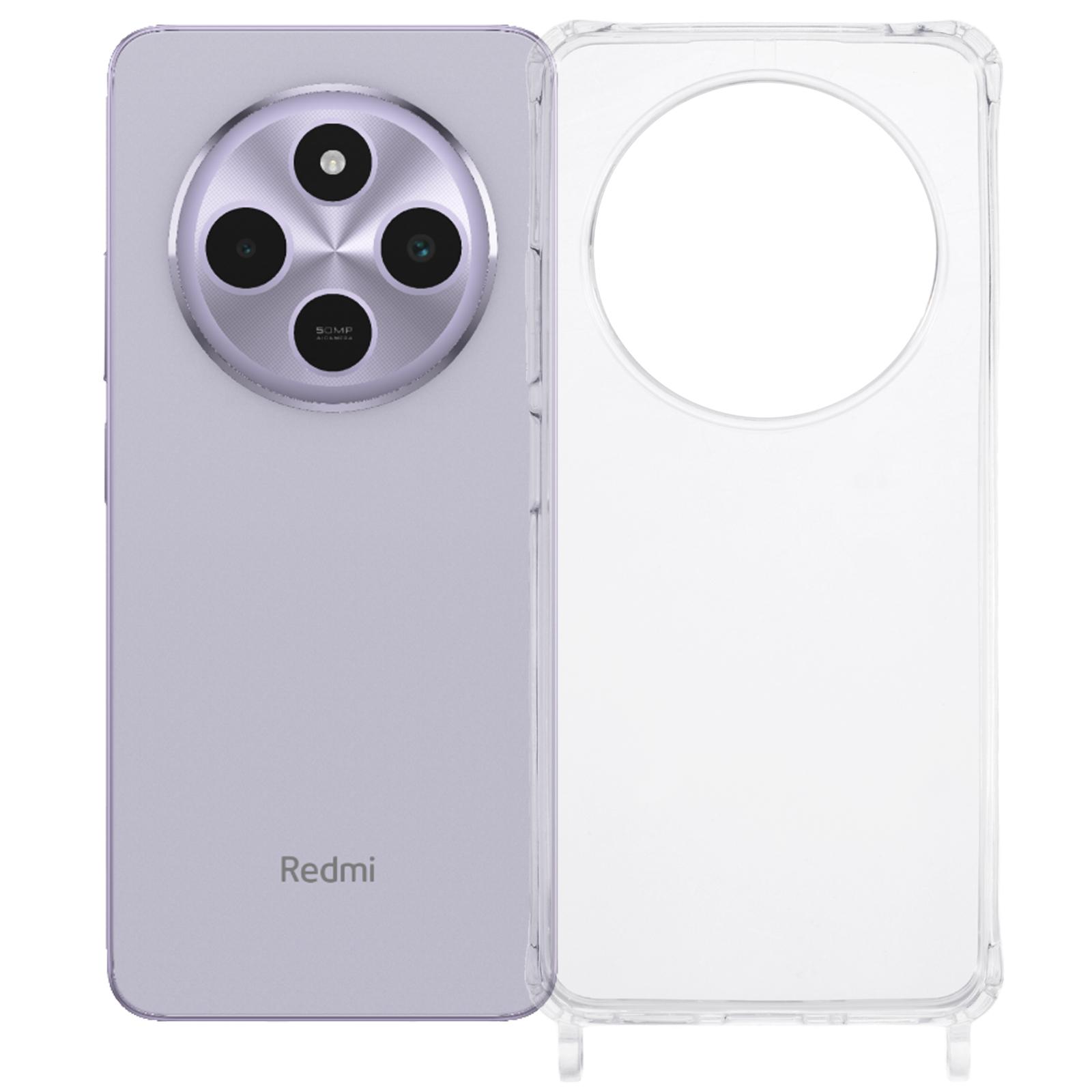 

PC+TPU Case For Xiaomi Redmi 14C 4G/14R 5G/Poco C75 4G 1.5mm Clear Phone Cover with Lanyard Holes A
