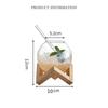 Koktejlová sklenice s dřevěným stojanem Kreativní barové sklo Sklenice na pití Kulatá koule Koktejlový hrnek Smoothie Ovoce Měsíční džus Tumbler
