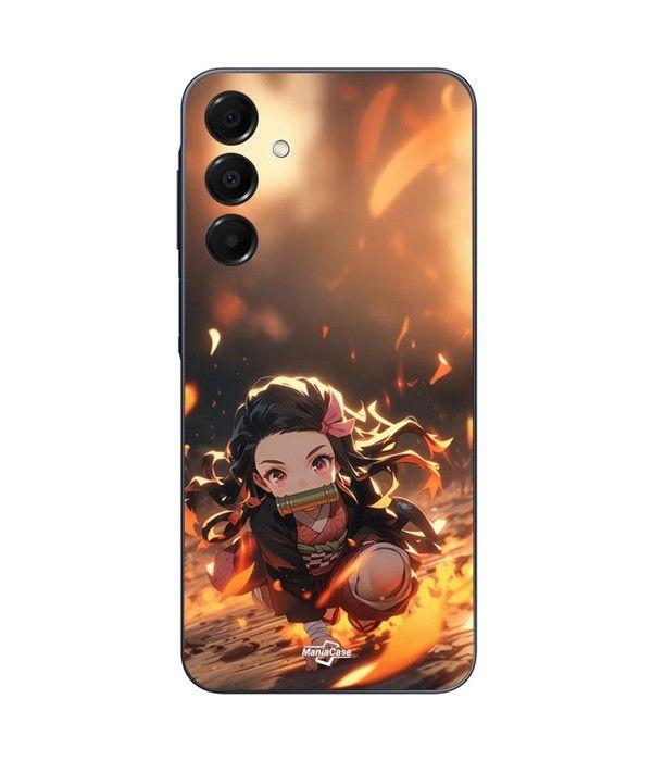 Cover per telefono - Maniacase - Samsung Galaxy A16 - Silicone - Flessibile - Demon Slayer Nezuko 3D nero
