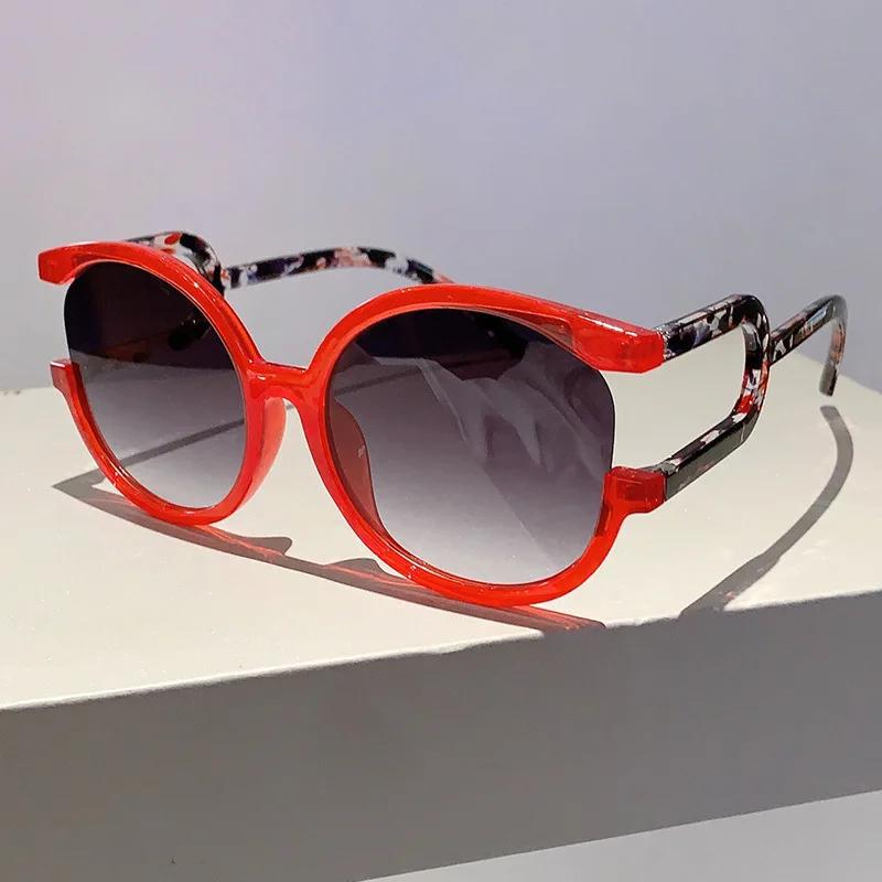 

Y2K Oversized Big Frame Sunglasses Women For Men Luxurious Brand Style Designer Vintage Sun Eyeglasses Popular Punk Irregular Round Shades