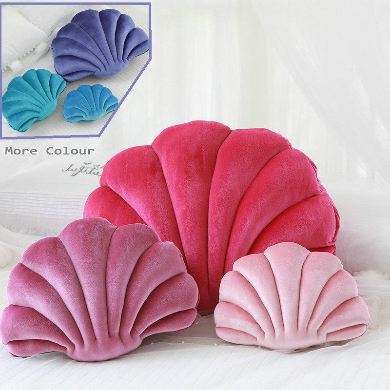 Fairy Home Luxury Decor Shell Pillow Princess'S Fantastic Velvet Pillow Sea Shell Home Decor Bed Sofa Cushion Decoration Gift