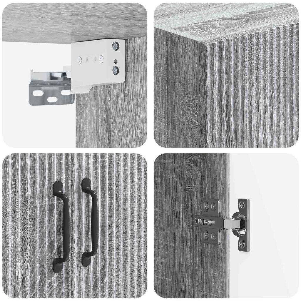 Wall Mounted Cabinet Grey Sonoma 59 x 31 x 60 cm Particleboard