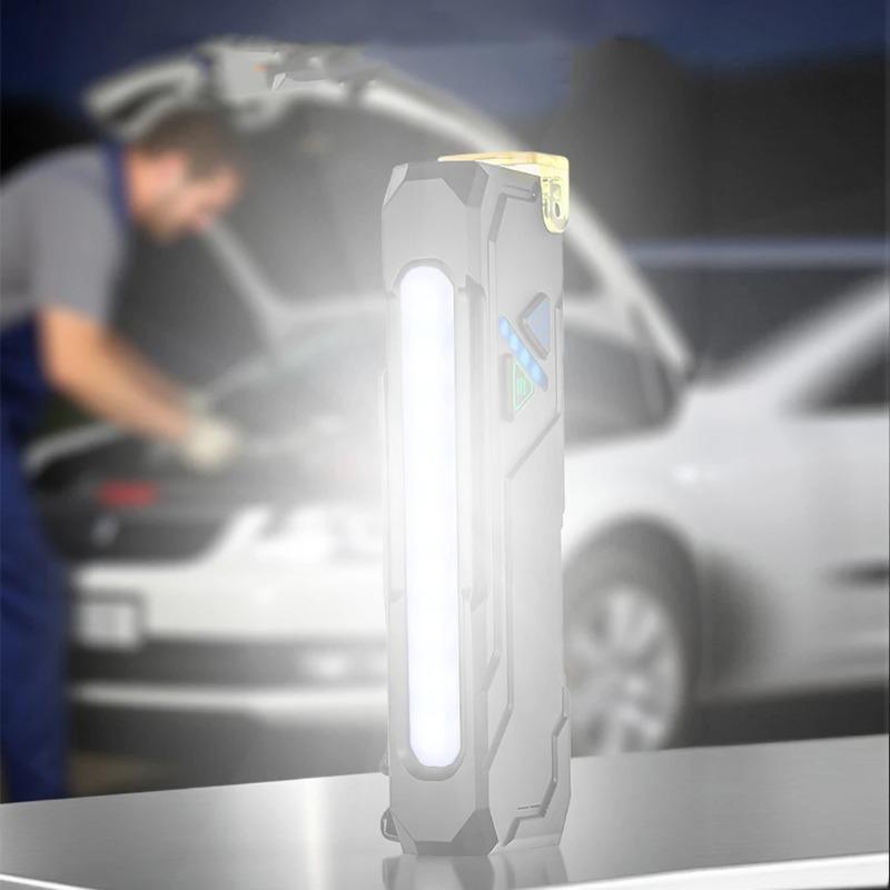 Nowa latarka LED RGB z bocznym światłem, ładowana przez USB, światło UV, magnetyczna lampa robocza, przełącznik dotykowy do użytku na zewnątrz, w sytuacjach awaryjnych, na kempingu