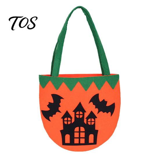 Halloween Candy Bags for Kids Felt Bag, Pumpkin Ghost Skull Cat Owl Tote Decorative Holiday Sacks Kids, Non Woven Trick or Treat Handbag, Party Favor
