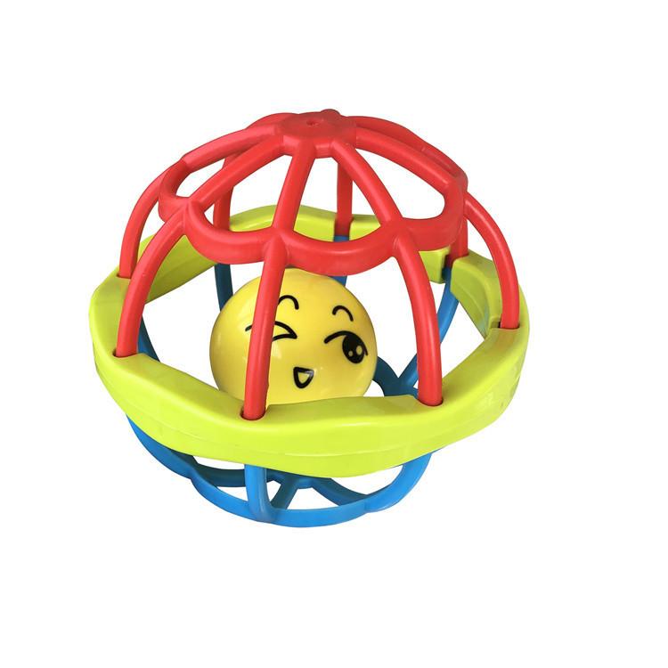 Baby Clutch Ball Rattle Fitness Soft Glue Hand Rattle, Fish Skewer Toothpaste Infant 0-1 Years Old Educational Toy