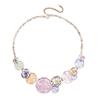 Women's European Geometric Flower Necklace: Colorful Oil-Drop Clavicle Chain