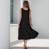 Women's Summer New Halter Dress Button Pocket Sleeveless Solid Color Mid-Length Dresses