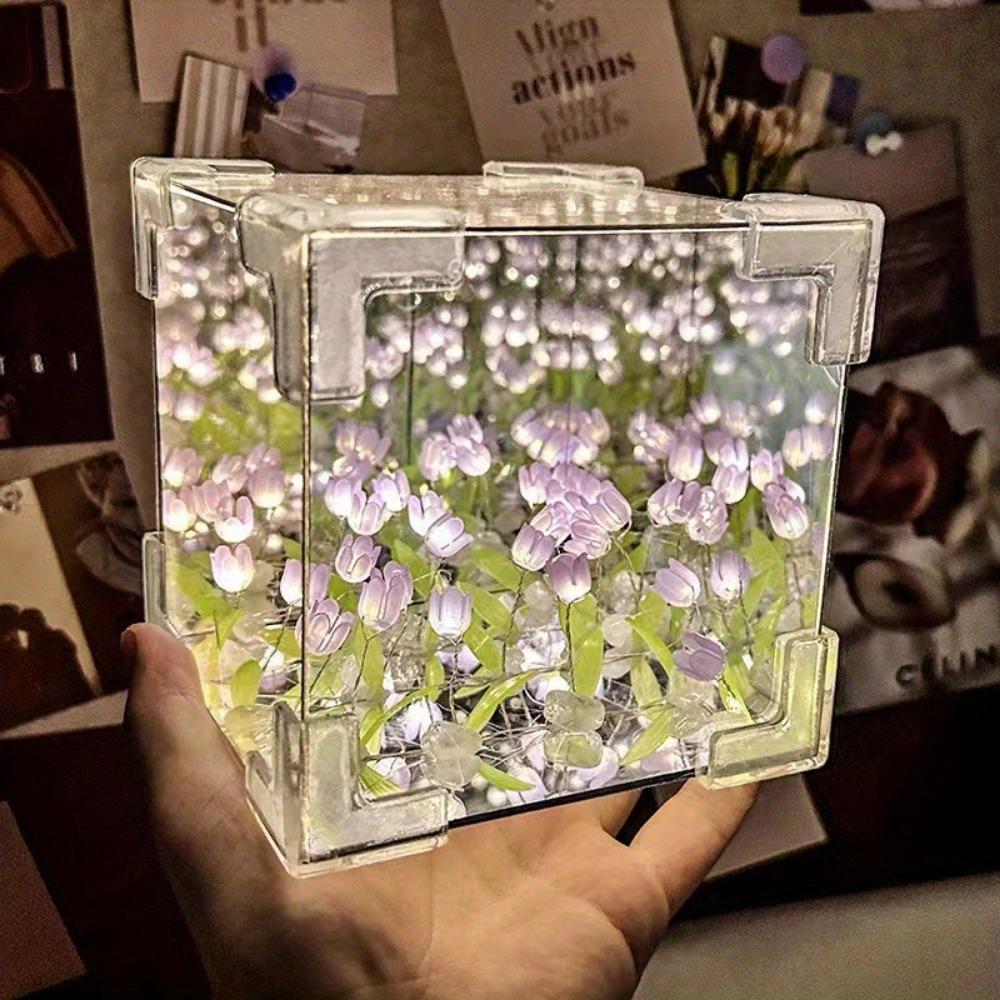 

Набір нічників «Тюльпан» своїми руками — «Розумний» декор для спальні та Дня святого Валентина, дня народження, Хеллоуїна та Різдва, що працює від батарейок! фіолетовий