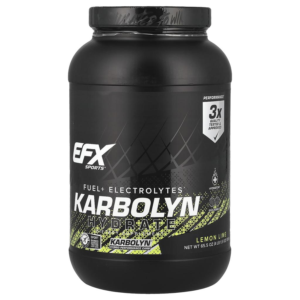 EFX Sports Karbolyn Hydrate, Лимон-лайм, 4 фунта 15 унций (1,856 г)