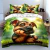 Cute Cartoon Puppy Design Bedding Duvet Cover Set  (1*Duvet Cover 2*Pillowcases, Without Duvet Insert)