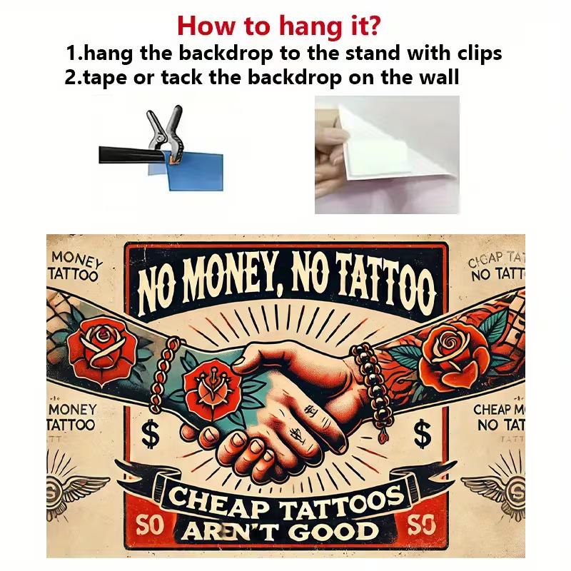 2D Vintage Tattoo Shop Tapestry, "Cheap Tattoos Aren't Good" Sign