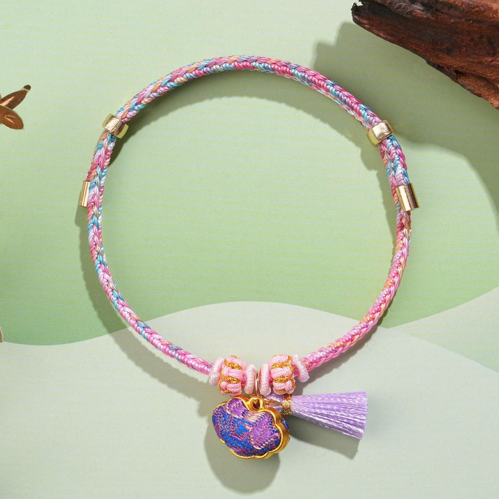 Dragon Boat Festival Ethnic Five-Colored Bracelet with Song Brocade Gourd Coin Purse & Zongzi-Inspired Hand Jewelry Gift.